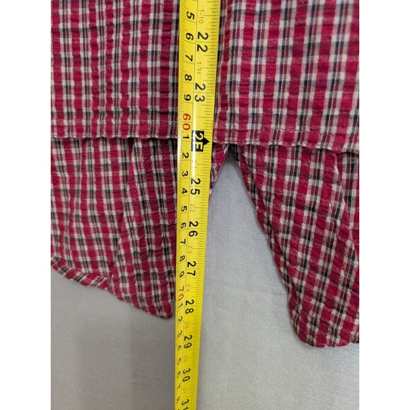 Basic Editions Plus Women's 2XL Red Plaid Shirt Button Up Short Sleeve Country - Picture 7 of 13